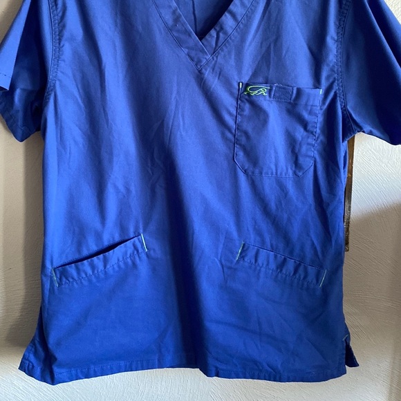 IGUANA MED SCRUB TOP STRETCH BLUE SCRUBS TOP S IGUANAMED SCRUBS 🦎 - Picture 8 of 15